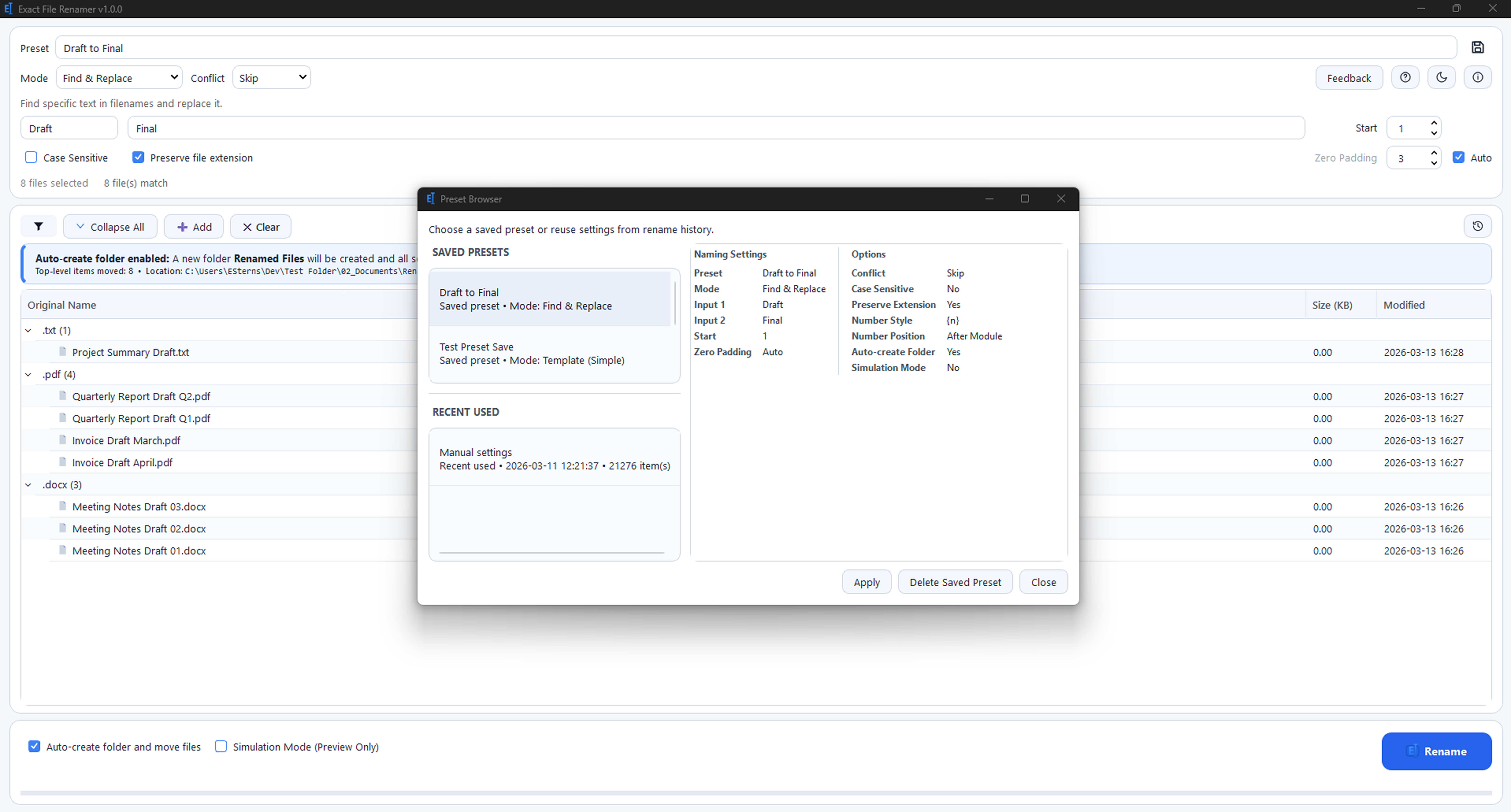 Exact File Renamer screenshot 10